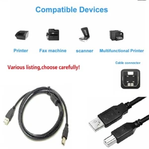 Cable de impresora USB 2.0 A a B A macho a B macho AM/BM HP cañón Epson Dell Brother - Imagen 1 de 22