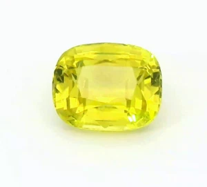 1.41 CARATS - NATURAL CHRYSOBRYL - 7.06X5.74  MM- CUSHION  CUT - YELLOW GEM - Picture 1 of 4