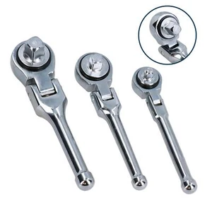 Trinquetes de enchufe de cabeza flexible offset de 1/4"" 3/8"" 1/2"" de accionamiento en ángulo - Imagen 1 de 7