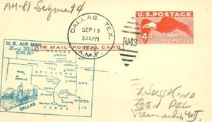 First Airmail Flight Dallas Texas AMF September 15 1949 AAMC#81N2f on UXC1 - Picture 1 of 1