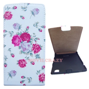 FUNDA LIBRO VERTICAL FLIP COVER DIBUJO CUSTODIA PARA SONY XPERIA T3 FLORES - Imagen 1 de 1