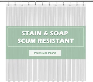 EHZNZIE Clear Shower Curtain Liner 72"W x 72"L (Pack of 1), - Picture 1 of 7