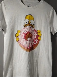 The Simpsons Homer 'Can’t Talk Eating' Donut Unisex Adult Large Graphic T-Shirt - Picture 1 of 3