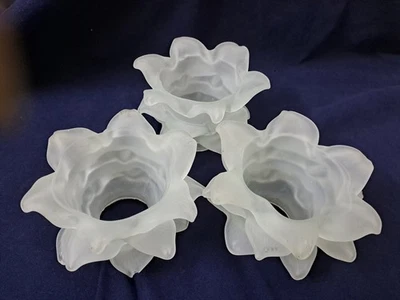 Vintage Italian Rose Petal Murano Shade 2" Fitter with Satin Finsh handblown  - Image 1 of 4