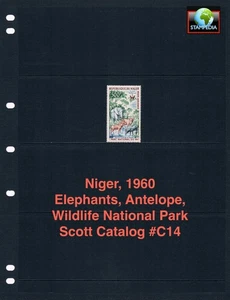 1/3 off $19.00 Scott Value - 1960 NIGER Elephants Wildlife African CV MNH NH UMM - Picture 1 of 6