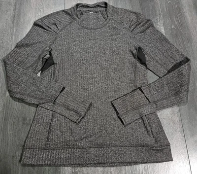 Top Pullover Lululemon Think Fast Capa Base Mujer 8 Gris Espiga Gimnasio Correr Foto 1 de 4
