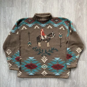 Vintage Polo Country Southwest Knit Sweater Turtle Neck Size Small Women’s - Picture 1 of 15