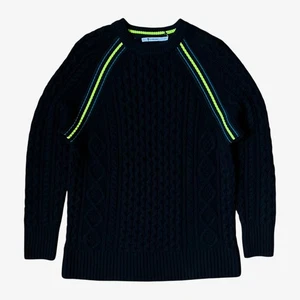 Vintage Y2K Alexander Wang Damenpullover Neon Kaschmir & Merinowolle Zopfmuster - Bild 1 von 4