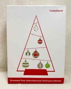 Crate & Barrel rot Metall Weihnachtsschmuck Baumständer ein Rahmen 10 Haken in Box - Bild 1 von 7