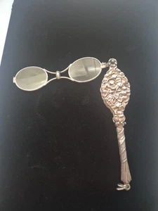 Antike 925 Sterling Silber Lorgnette Gläser Hanau Stil um 1900 - Bild 1 von 10