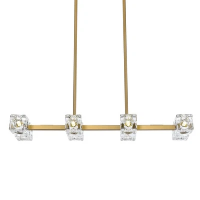 Elegante Iluminación LD920D30 Lyra 8 Luces 30"W Colgante Lineal - Dorado Foto 1 de 4