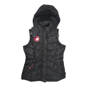 Canada Weather Gear gefütterte Daunenweste mit Kapuze, Damengröße Large schwarz - Bild 1 von 9