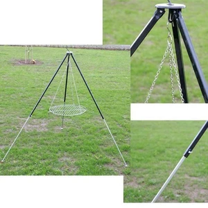 Grillrost mit Kette Schwenkgrill Edelstahl 50,60,70cm Dreibein bis 1,90cm hoch - Bild 1 von 6