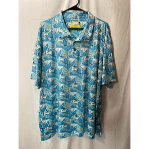 Nicklaus Eco Choice Papagei Tukan Vogel Golf Polo blau grün 2XL - Bild 1 von 8