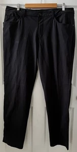 Lululemon ABC Pants Men 38 Black Classic Fit Warpstreme Stretch Activewear Chino - Picture 1 of 20