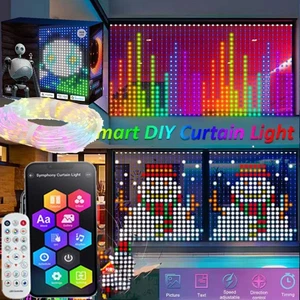 LED Smart Lichtvorhang App Fernbedienung USB RGB Fee Schnur DIY Text Girlande 5V - Bild 1 von 13