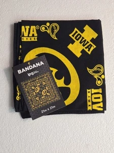 IPG UNIVERSITY OF IOWA HAWKEYES BANDANA ( NEW ) 21" X 21" - Picture 1 of 2