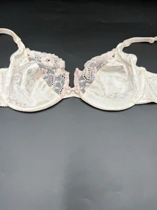 Vintage Victoria Secret Bügel-BH Größe 34 D hellrosa Satin ungefüttert halb bestickt - Bild 1 von 14