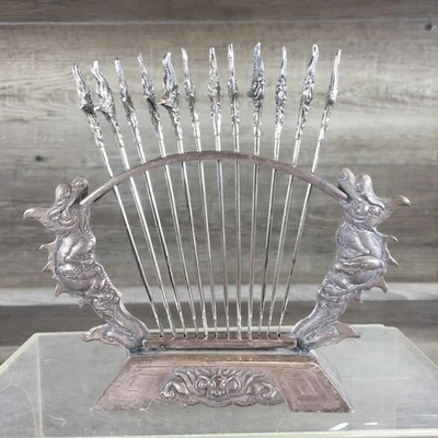 Horquillas y soporte dragón vietnamita de plata de ley 900 Foto 1 de 4