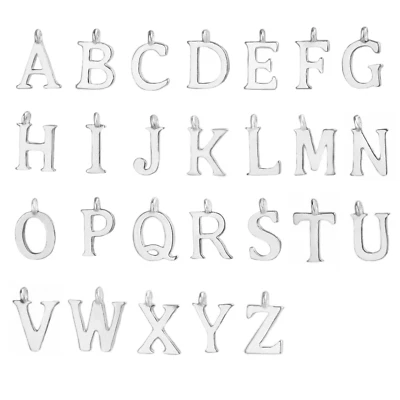 Ciondolo In Argento Sterling Con Lettera A-Z Iniziale Fai Da Te 10 X 8Mm - Immagine 1 di 4