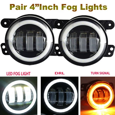 Kit de luz antiniebla LED DRL de 2x4" para Dodge Charger Caravan Avenger Jeep Grand Cherokees Foto 1 de 4