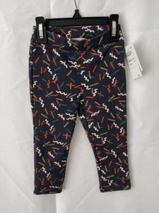 OPEN EDIT Kids' Fleece Lined Leggings Navy Charcoal Squiggle Size 2 NEW - Picture 1 of 2