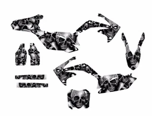 2009 2010 2011 2012 CRF 450R graphics custom sticker kit #5555 Gray Boneyard - Foto 1 di 2