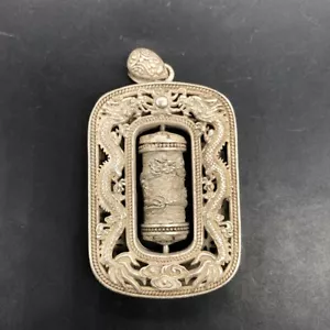 Old Collection Chinese Carved Loong Dragon Statue Amulet Pendant - Picture 1 of 7