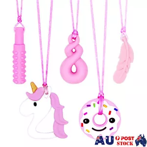5PCS Sensory Chew Chewy Necklace For Biting Teething Autism ADHD Fidgeting Toy - Picture 1 of 7