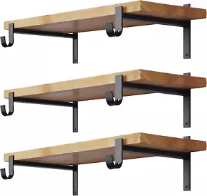 Closet Rod Bracket Shelf Bracket with Hook Black Closet Shelf Bracket with Rod S - Picture 1 of 9