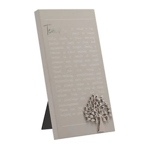 Widdop Message for a Teacher Standing Plaque with Silver Tree and Gift Box - Picture 1 of 1