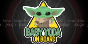 BABY YODA On Board Decal Die-Cut Fits on all Cars - Picture 1 of 3