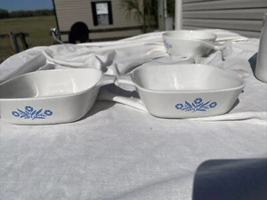 CORNING WARE Blue Cornflower P-41-B Petite Baking Dish 1 3/4 Cup Vintage TWO - Picture 1 of 5