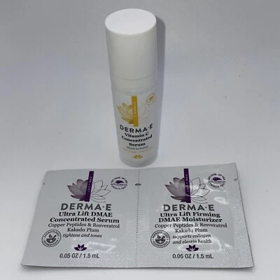 Derma E Vitamin C Concentrated Serum MINI .5oz/15 ml + Ultra Lift DMAE Packets - Image 1 of 4