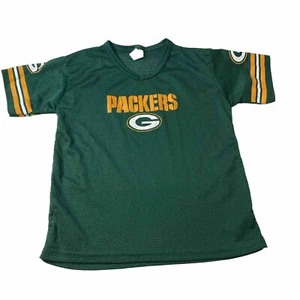 Green Bay Packers mesh jersey shirt fits Youth M, Womens XS,S short sleeve vneck - Picture 1 of 9