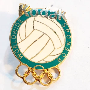 Vtg 1996 Atlanta Olympics VOLLEYBALL Kodak Worldwide Sponsor Enamel Lapel Pin - Picture 1 of 3
