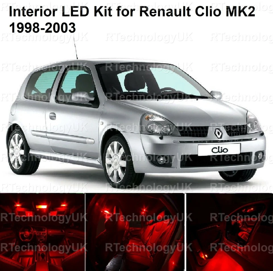 LUZ LED INTERIOR ROJA PREMIUM ACTUALIZACIÓN PARA RENAULT CLIO MK2 1998-2003  Foto 1 de 1