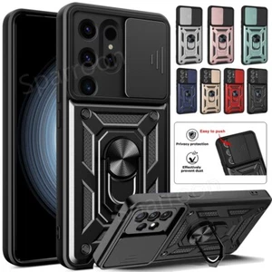 Panzer Hülle Für Samsung S24 Ultra Plus S24 Kameraschutz Case Magnet Ring Cover - Picture 1 of 30