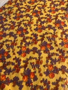 Vintage purple red orange yellow soft fabric Floral Apparel Fabric 1 1/6 Yd 54 W - Picture 1 of 4