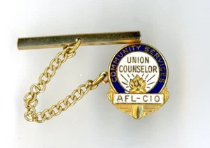 AFL-CIO Union Counselor Community Service Vintage Krawattennadel goldfarben Emaille - Bild 1 von 4