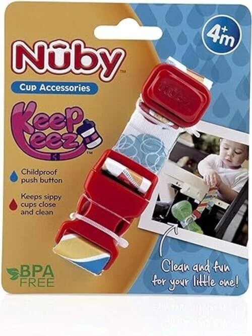 Correa ajustable para botella/taza Nuby, roja Foto 1 de 1