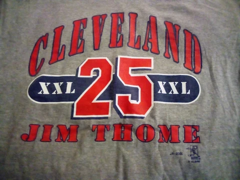 2000 Vintage JIM THOME 25 sz L Shirt Jersey CLEVELAND INDIANS Baseball GUARDIANS Cover