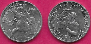 SAN MARINO 2 LIRE 1994R UNC 40,000 MINTAGE,MARINUS IN HIS HOMELAND DALMATIA,MID- - Picture 1 of 1