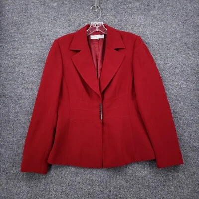 Tahari Arthur S Levine Blazer женщин 8 красный костюм куртка с длинным рукавом вырез пальто - Изображение 1 из 4