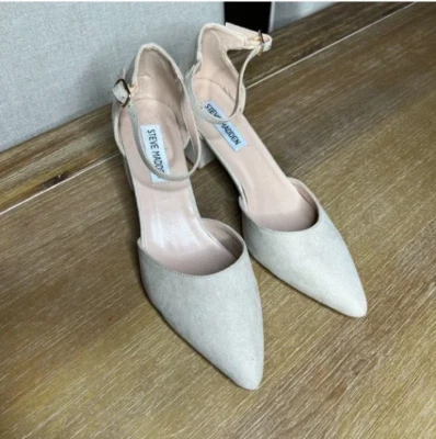 Steve Madden Marfil Gamuza Mary Janes Correa de Tobillo Hebilla 7.5M Foto 1 de 4