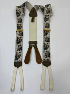 Trafalgar Suspenders Braces Vintage Silk Calvin Curtis Stock Market Bulls Bears - Picture 1 of 8