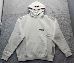 Fear of God Essentials Hoodie Unisex Gray Fleece Oversized Pullover Medium NWT - Picture 1 of 6