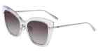 Carolina Herrera Shn 608 0579 Clear Titanium Cat Eye Sunglasses Frame 53-20-135