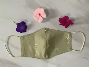 Olive Damen Gesichtsmaske, waschbar, schön, zwei Schichten Satin Baumwolle, USA Versand - Bild 1 von 4
