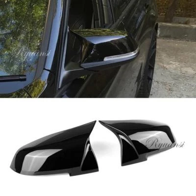 Gloss Black Rear Mirror Cover Caps For BMW F20 F21 F22 F30 F32 F36 M3 2012-19 - Imagem 1 de 4